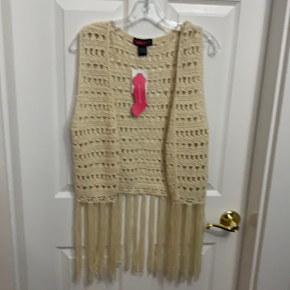 Cream crochet waist coat